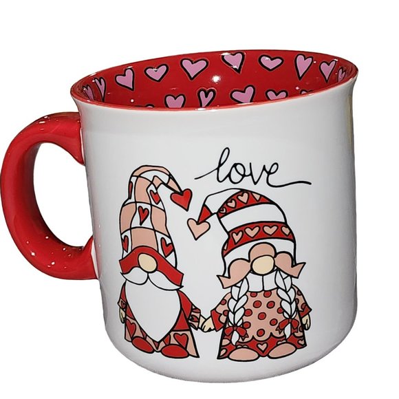 Novogratz American Gnome LOVE Ceramic Coffee Mug White And Red 16oz - Picture 11 of 13